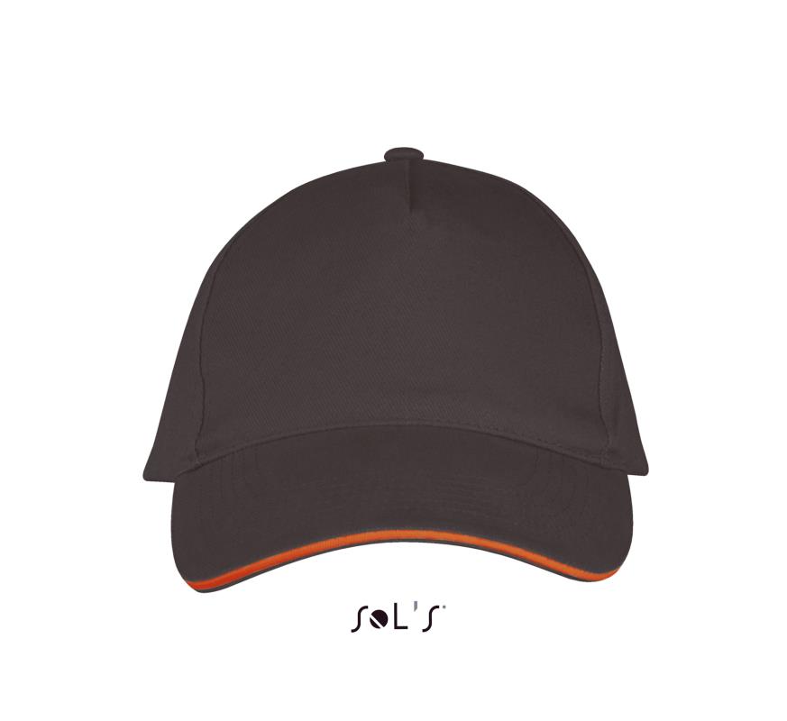 Бейсболка LONG BEACH,Темно-серый/ Оранжевый