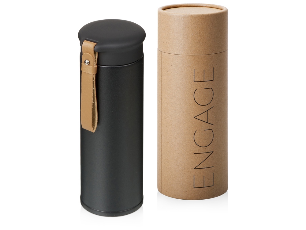Вакуумный термос Engage, 450 мл, тубус, черный
