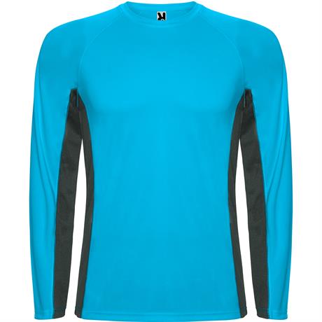 Спортивная футболка SHANGHAI L/S мужская, БИРЮЗОВЫЙ/ТЕМНЫЙ ГРАФИТ XL