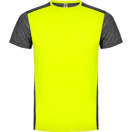 Спортивная футболка ZOLDER мужская, ФЛУОРЕСЦЕНТНЫЙ ЖЕЛТЫЙ/ПЁСТРЫЙ ЧЕРНЫЙ 2XL