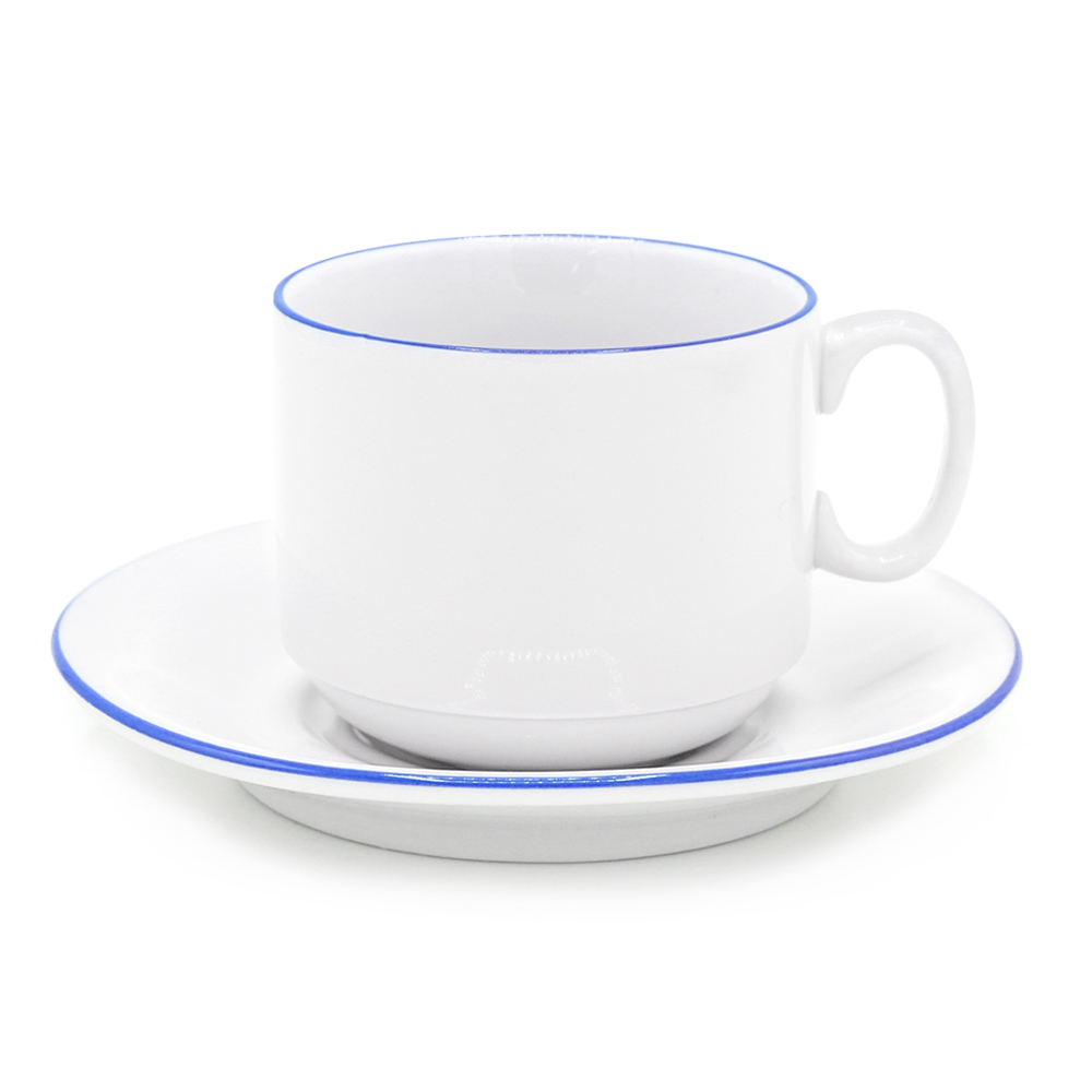 Чайная пара фарфоровая 220см³ экспресс Палитра, синий, в коробке