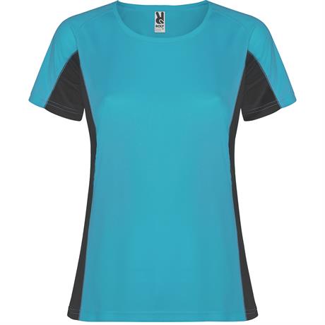 Спортивная футболка SHANGHAI WOMAN женская, БИРЮЗОВЫЙ/ТЕМНЫЙ ГРАФИТ 2XL