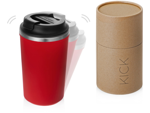 Герметичная термокружка на присоске Kick, 350 мл, красный